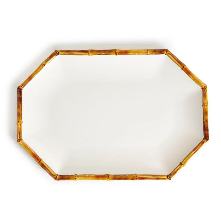 Two's Company Bamboo Touch Octagonal Serving Tray / Platter | Walmart (US)