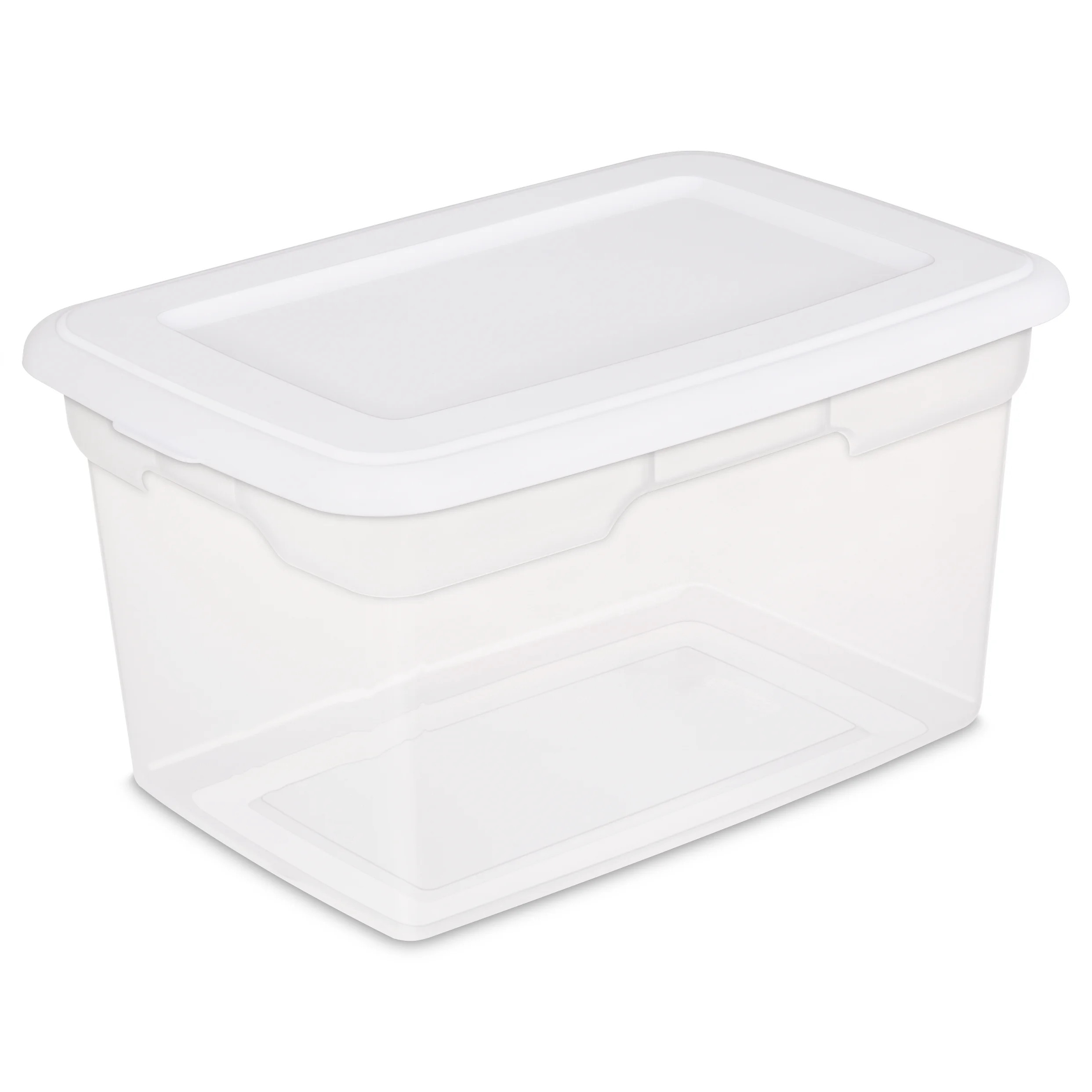 Sterilite 20 Qt. Clear Plastic Storage Box with White Lid | Walmart (US)