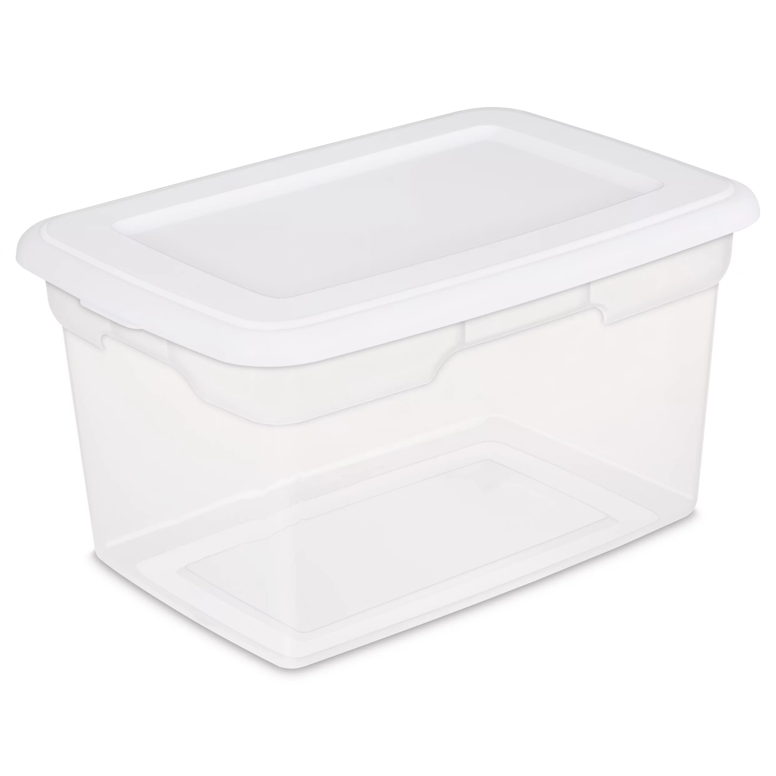 Sterilite 20 Qt. Clear Plastic Storage Box with White Lid | Walmart (US)