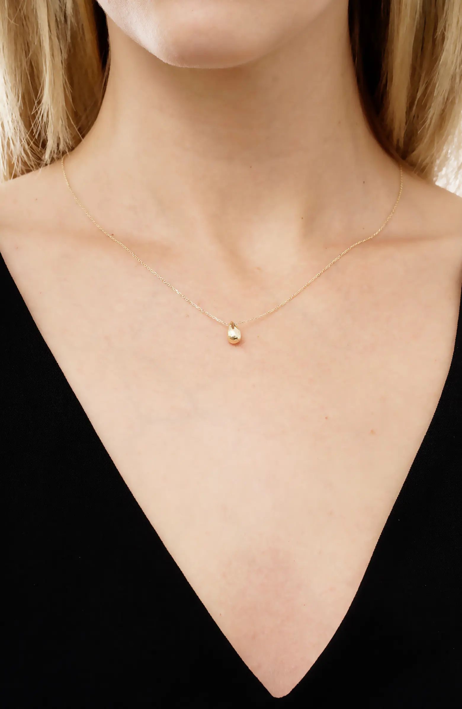 14K Gold Pear Pendant Necklace | Nordstrom