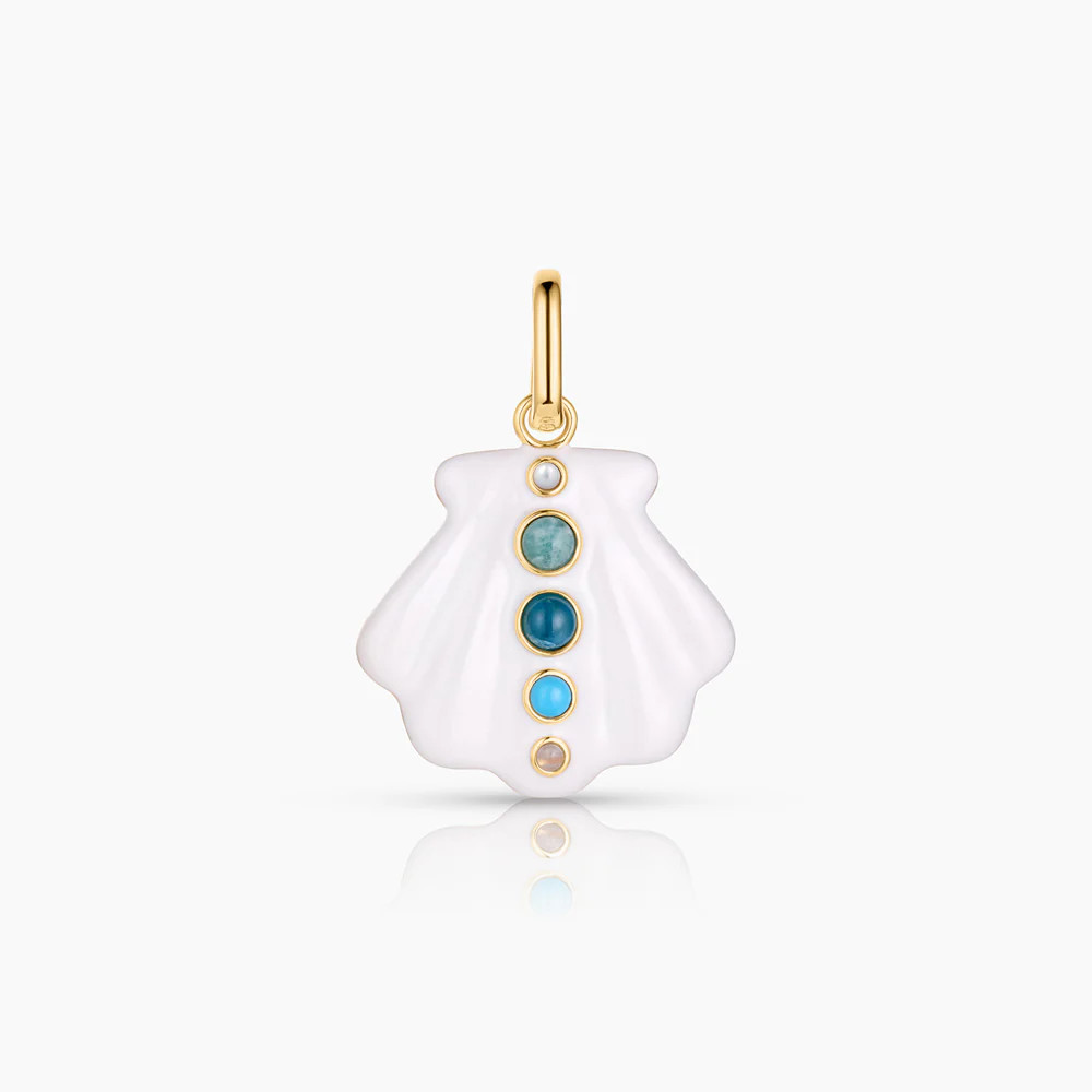 Maris White Enamel Shell Clip | Thatch