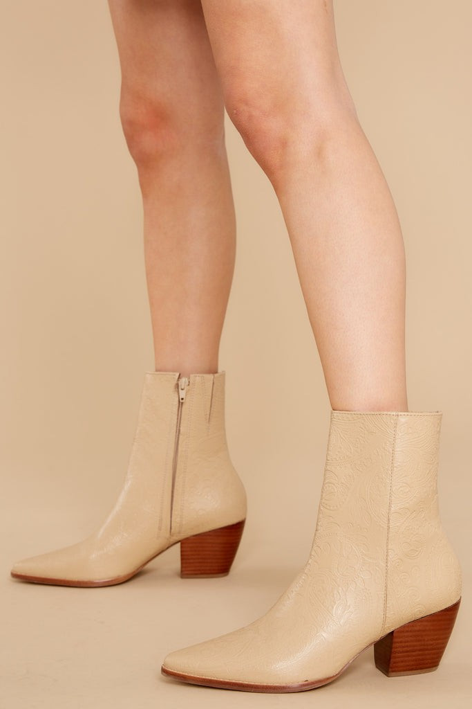 Caty Natural Paisley Ankle Boots | Red Dress 