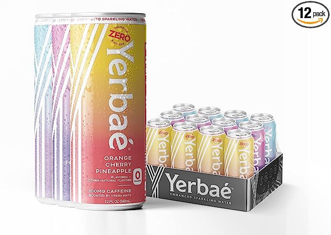 Yerbae Naturally Caffeinated Sparkling Energy Water, Unsweetened with Yerba Mate & Antioxidents, ... | Amazon (US)