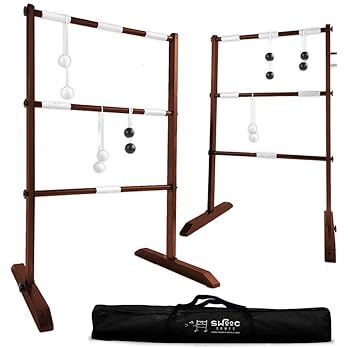 SWOOC Games - Wooden Ladder Ball Game Set (Weather Resistant) - 10 Games Included & Carrying Case... | Amazon (US)