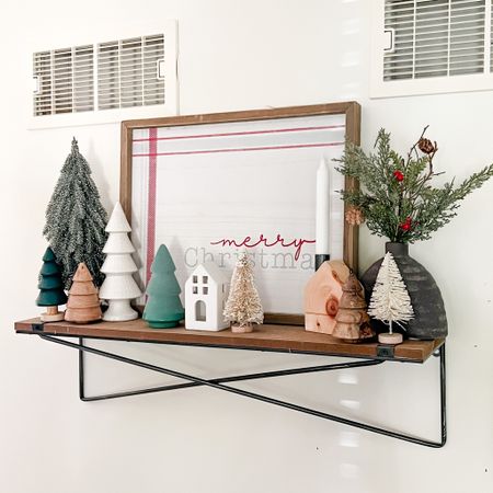 Christmas shelf decor, Christmas living room, Christmas decor, mini Christmas trees

#LTKstyletip #LTKhome #LTKHoliday