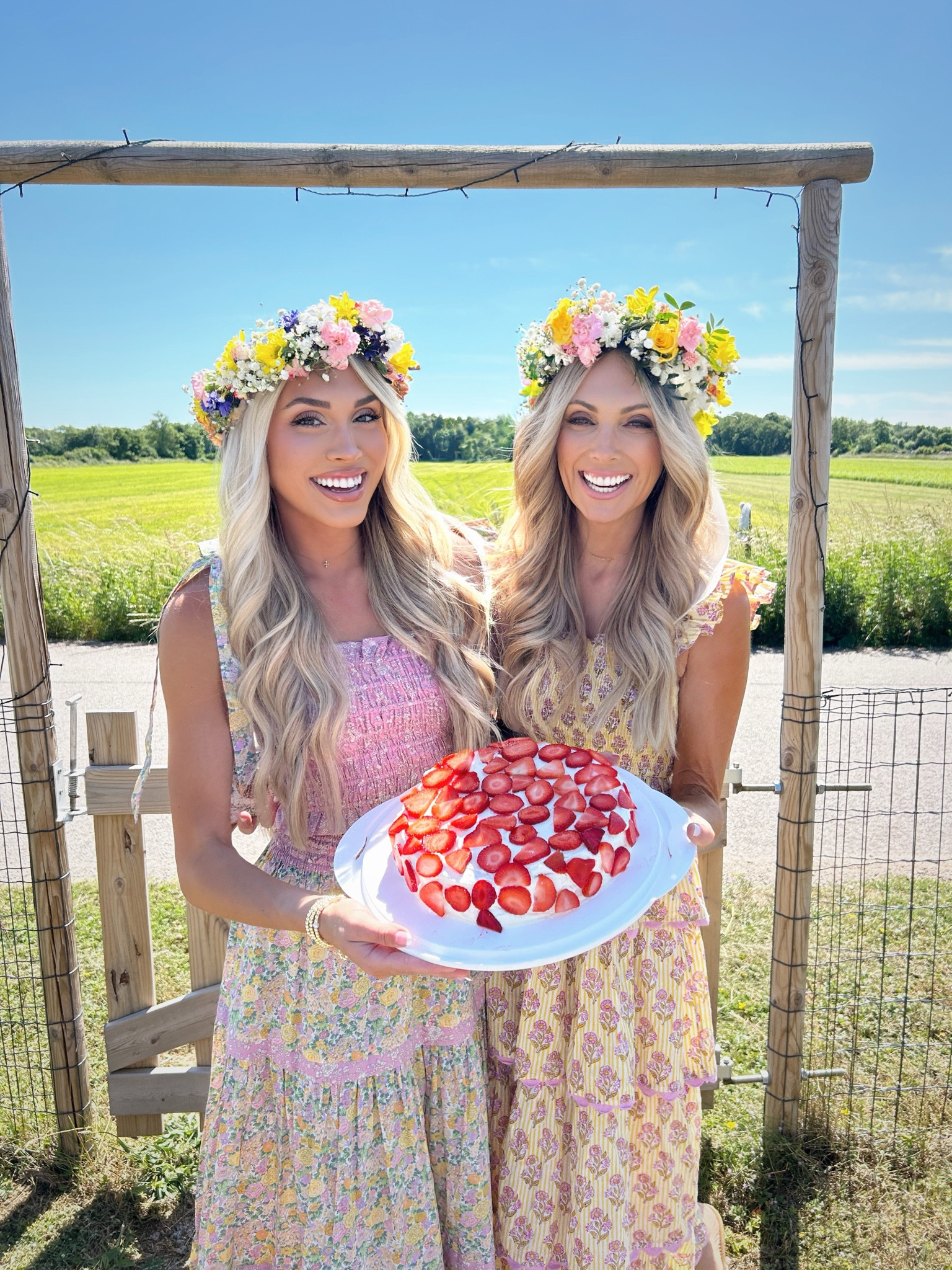 Midsommar outfits💕🍓💌🍰 Linking my set from LoveShackFancy!!! Obsessed with these prints and colors. Also linking similar dresses to my mom’s because it is not available anymore. 

#LTKSeasonal #LTKStyleTip