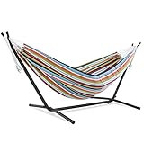 Vivere Double Sunbrella Hammock with Space Saving Steel Stand, Carousel Confetti (450 lb Capacity -  | Amazon (US)