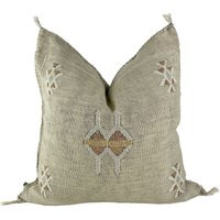 Beige Moroccan Cactus Silk Pillow All Sizes | Etsy (US)