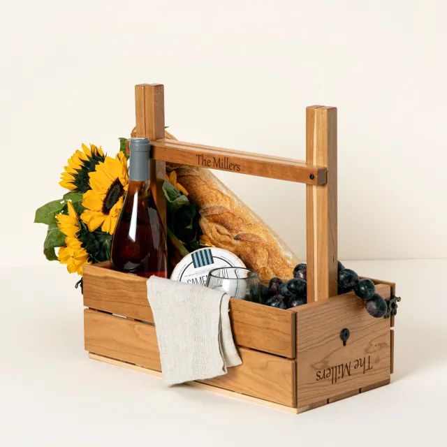 Personalized Picnic Table Wine Carrier | UncommonGoods