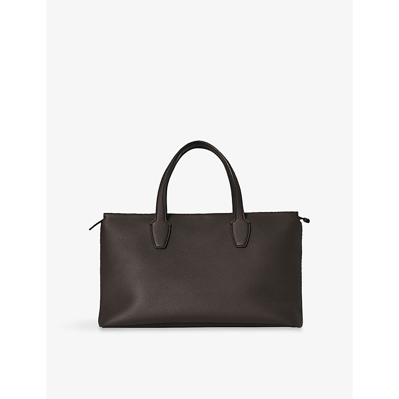 The Row Womens Deep Brown Ans Marcel Leather Top-Handle Bag 1 Size | Selfridges