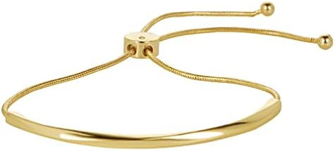 WOWORAMA Dainty Slider Bangle Bracelet for Women, Gold/White-Gold/Rose-Gold | Amazon (US)