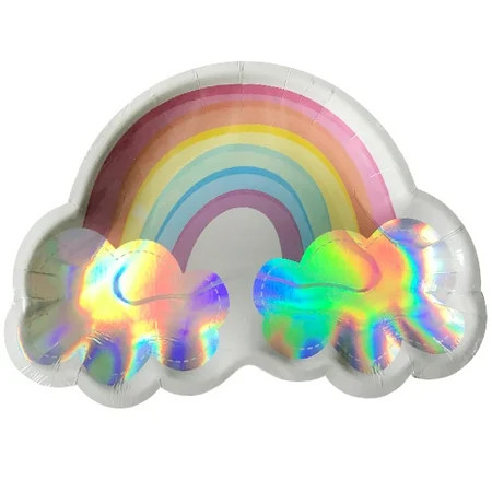 Happy Birthday 'Magical Rainbow' Large Shaped Paper Plates (8ct) | Walmart (US)