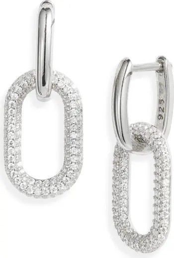Pavé Link Huggie Drop Earrings | Nordstrom