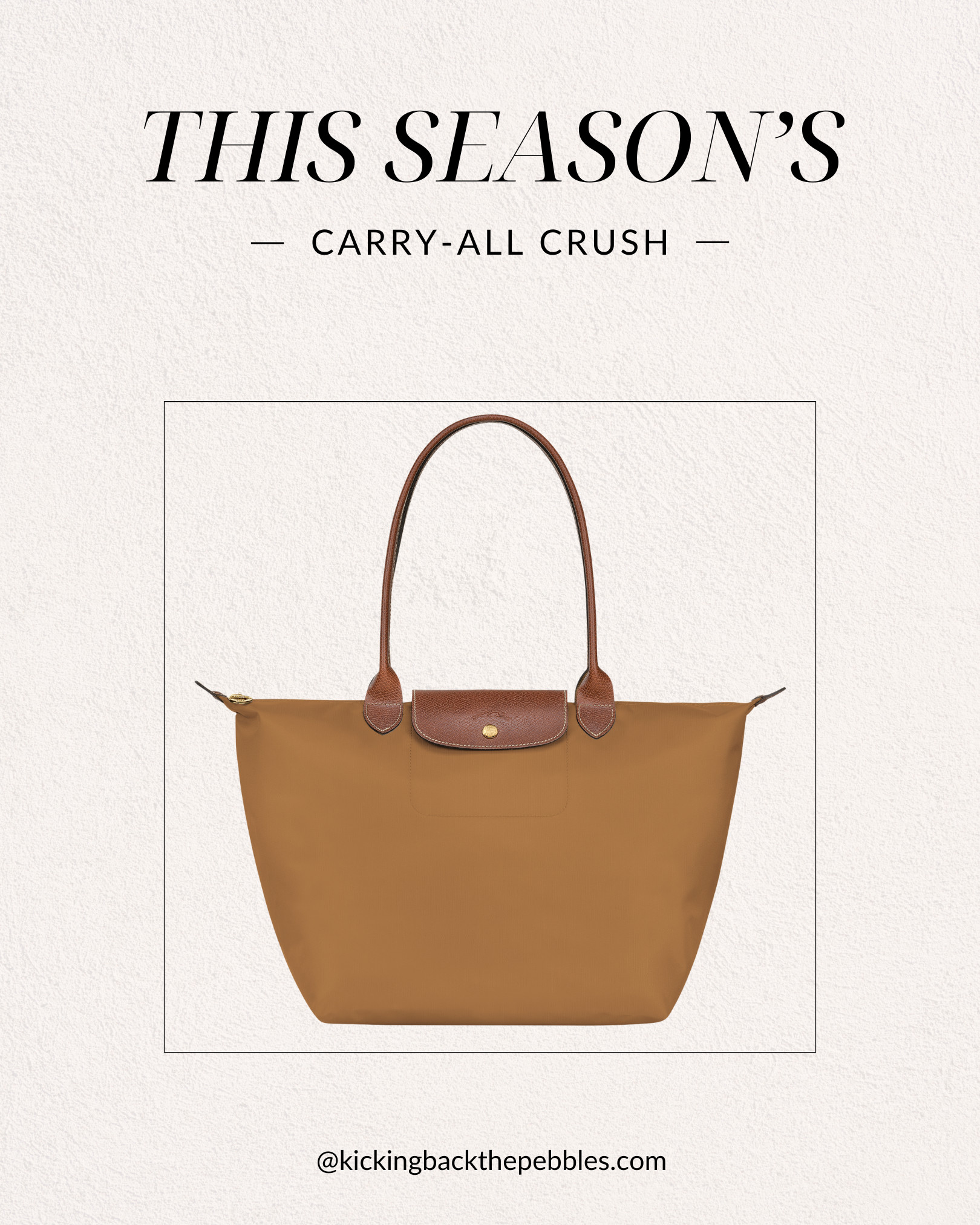 Current obsession: the Longchamp Le Pliage Original L Tote in Fawn. Made from lightweight recycled canvas, this carry-all fits a 13" laptop with room to spare. It has a zip closure, two inside pockets, and timeless Parisian polish—perfect for commutes, travel, or daily errands. #LongchampLePliage #EverydayTote #WorkBagGoals #ChicAndSustainable #NeutralStyle #ToteBagLover #WhatImWearing #LTKStyle #LTKTravel #BagInspo #FrenchGirlStyle 

 #LTKOver40 #LTKStyleTip #LTKItBag
