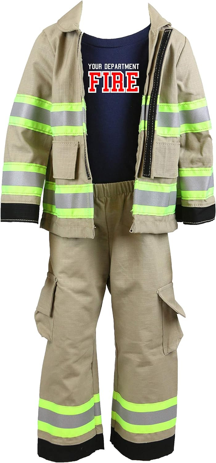 Personalized Firefighter Toddler Full Tan 3pc Outfit (3T) | Amazon (US)