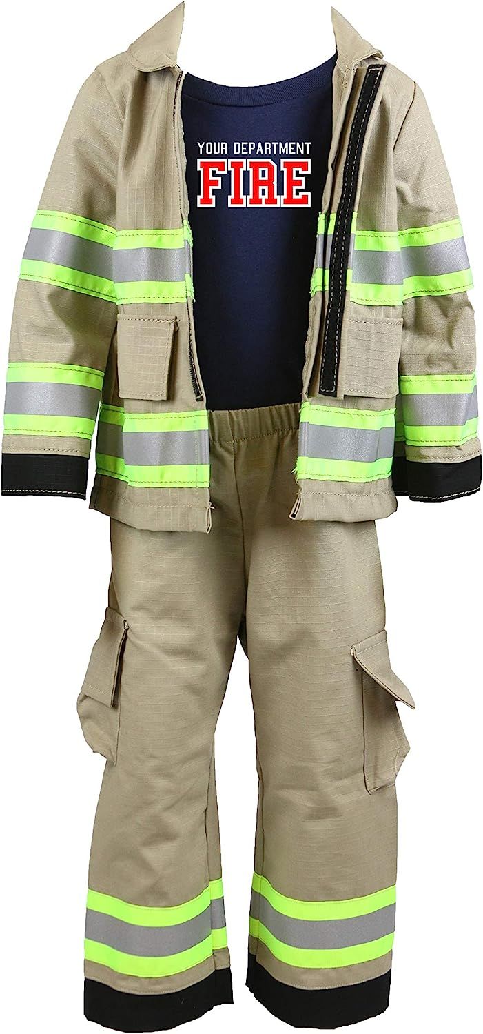 Personalized Firefighter Toddler Full Tan 3pc Outfit (3T) | Amazon (US)