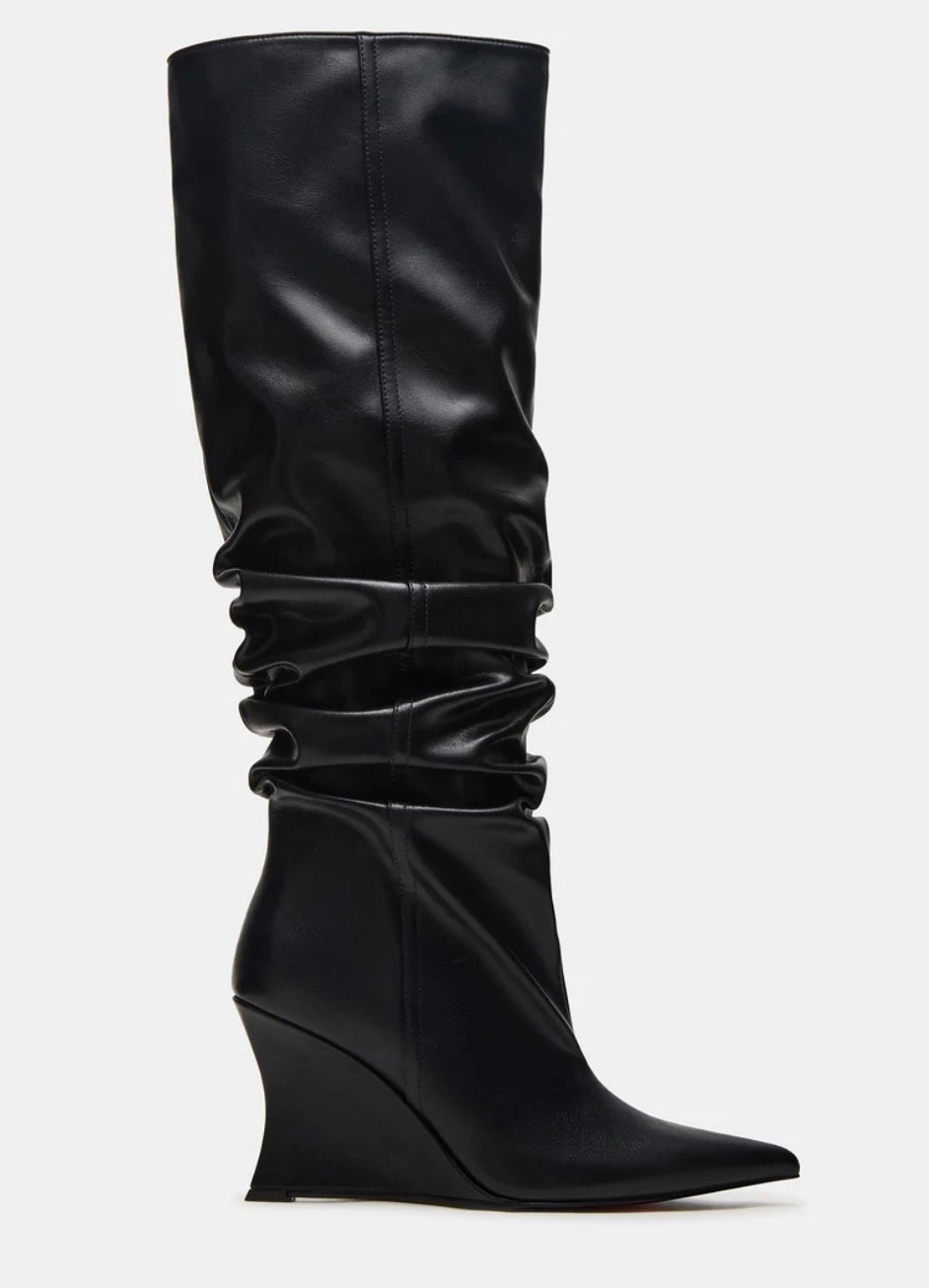 The sexiest and coolest black knee high boots I’ve ever seen. #stevemadden #wedgeheel #blackboot #stevemadden 

#LTKautumn #LTKShoeCrush #LTKStyleTip