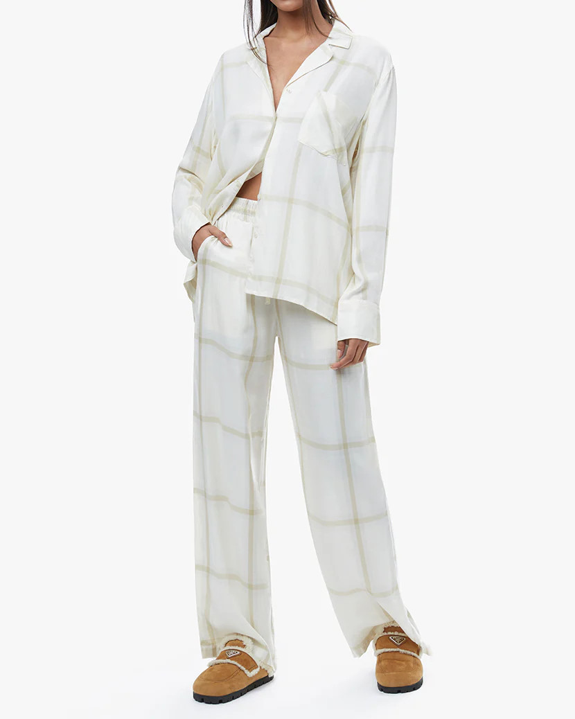 Flannel Button Up Oversized Plaid Set | We Wore What