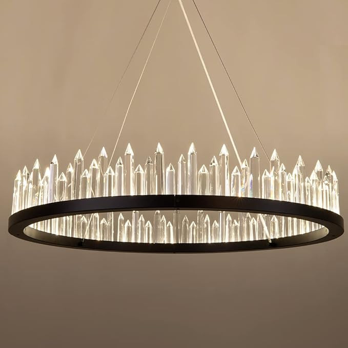 Wellmet Crystal LED Chandelier for Living Room ,36 inch Large Round Ceiling Fixture Light,70.9" H... | Amazon (US)
