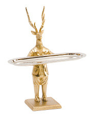 15x12x9.5 Reindeer Plate With Gold Tone Finish | Global Home | Marshalls | Marshalls