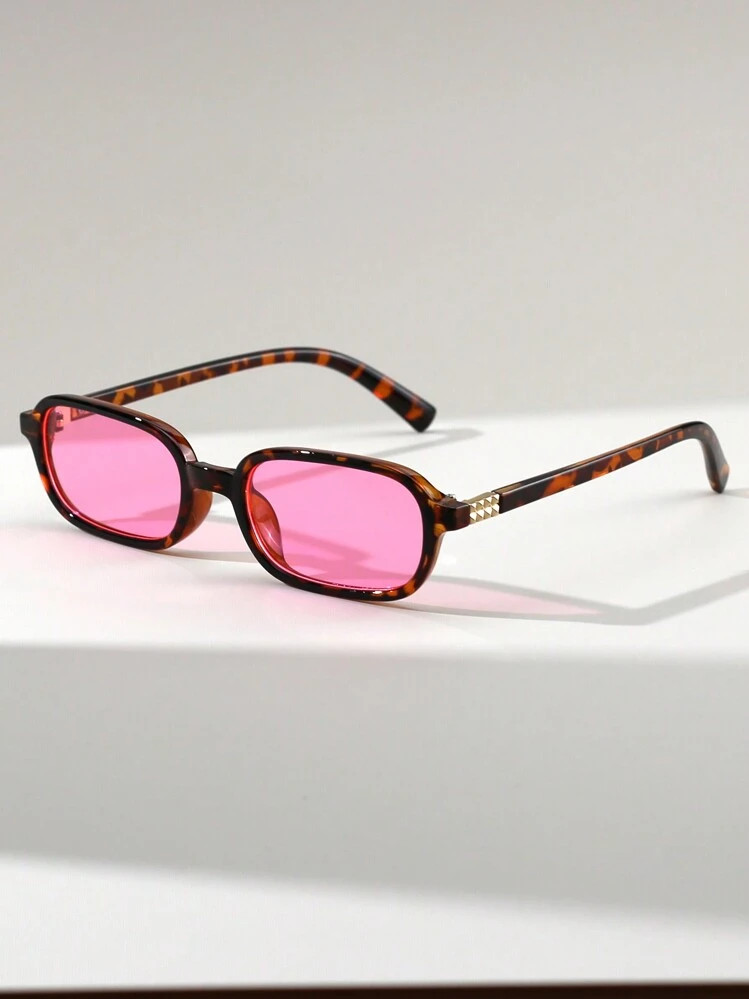 1 Pair Rectangular Small Frame Retro Versatile Street Style Fashion Glasses For Women Basics Fall... | SHEIN