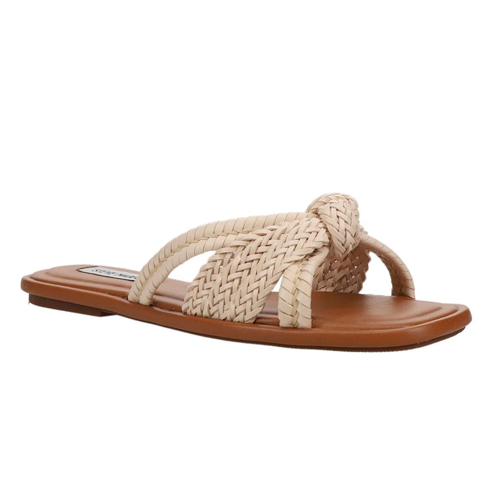 Shop Off White Womens Steve Madden Kandace Knot Slide Sandals | Shoebacca