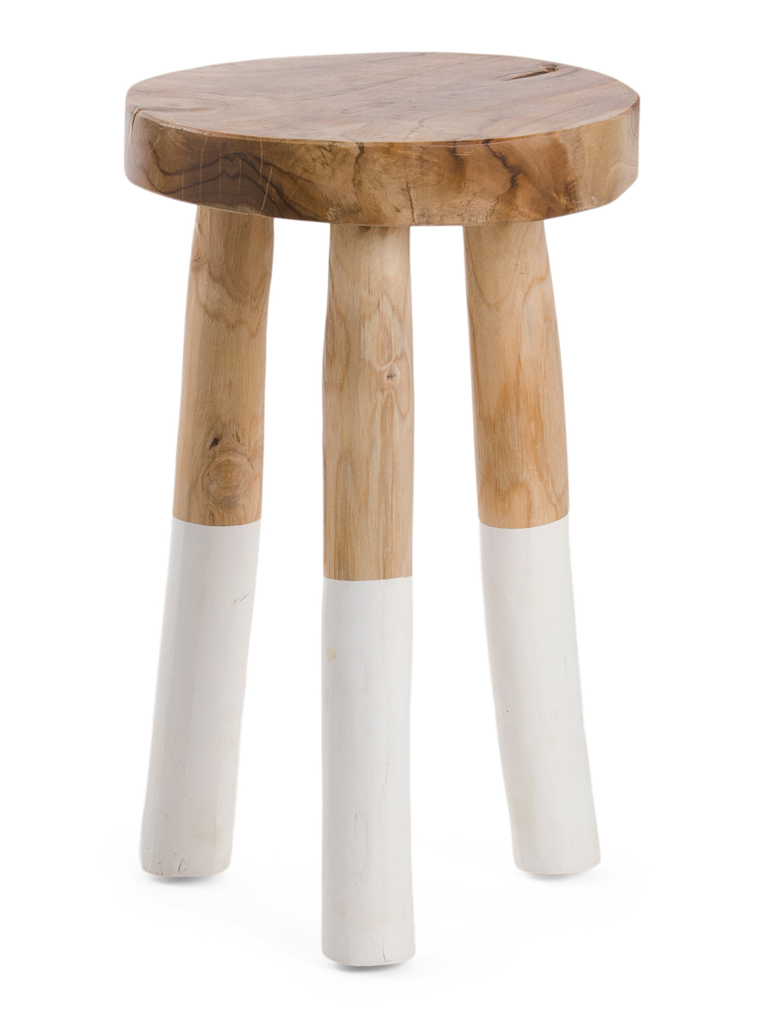 Organic Teak Round Stool | TJ Maxx