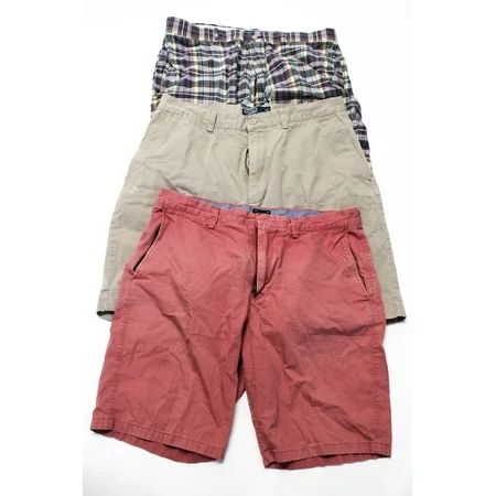 Pre-owned|Polo Ralph Lauren J Crew Mens Plaid Print Shorts Tan Pink Size 32 34 LOT 3 | Walmart (US)