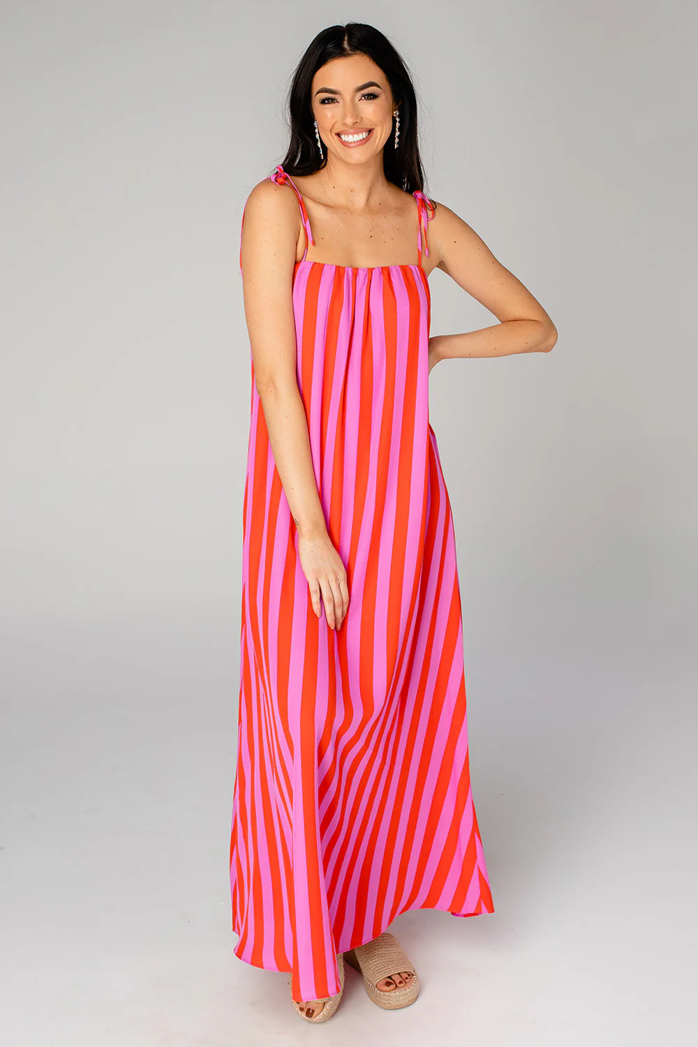 Barton Tie Shoulder Maxi Dress - Hot Tamale | BuddyLove