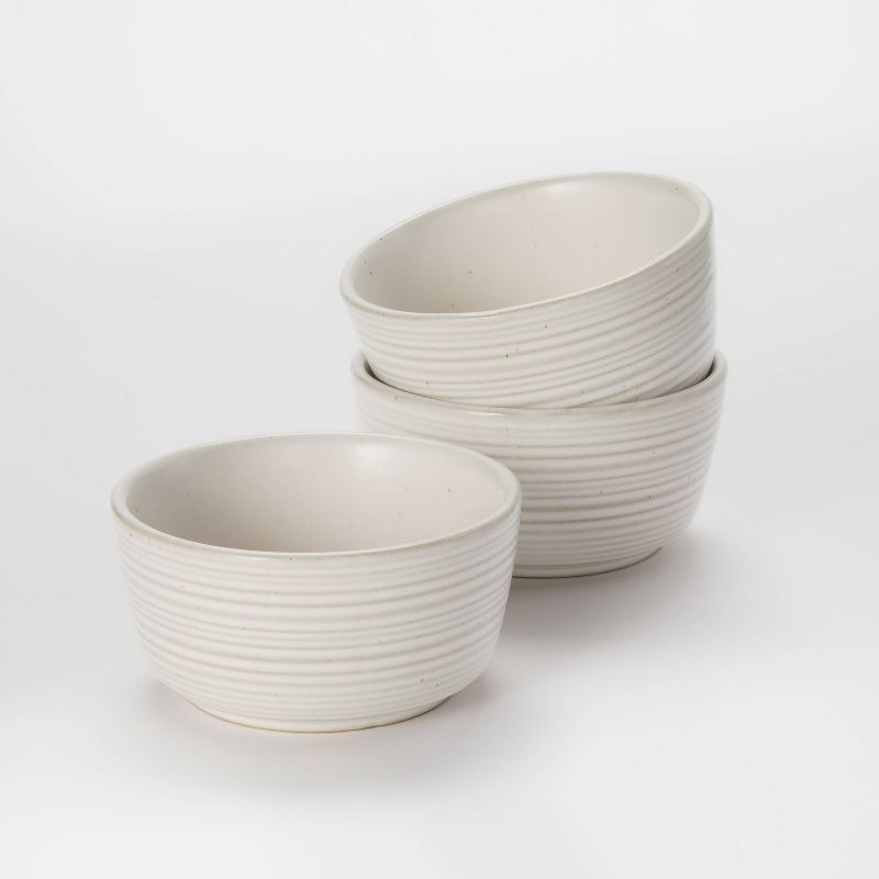 6.7oz 3pk Stoneware Pinch Bowls Cream - Threshold&#8482; designed with Studio McGee | Target