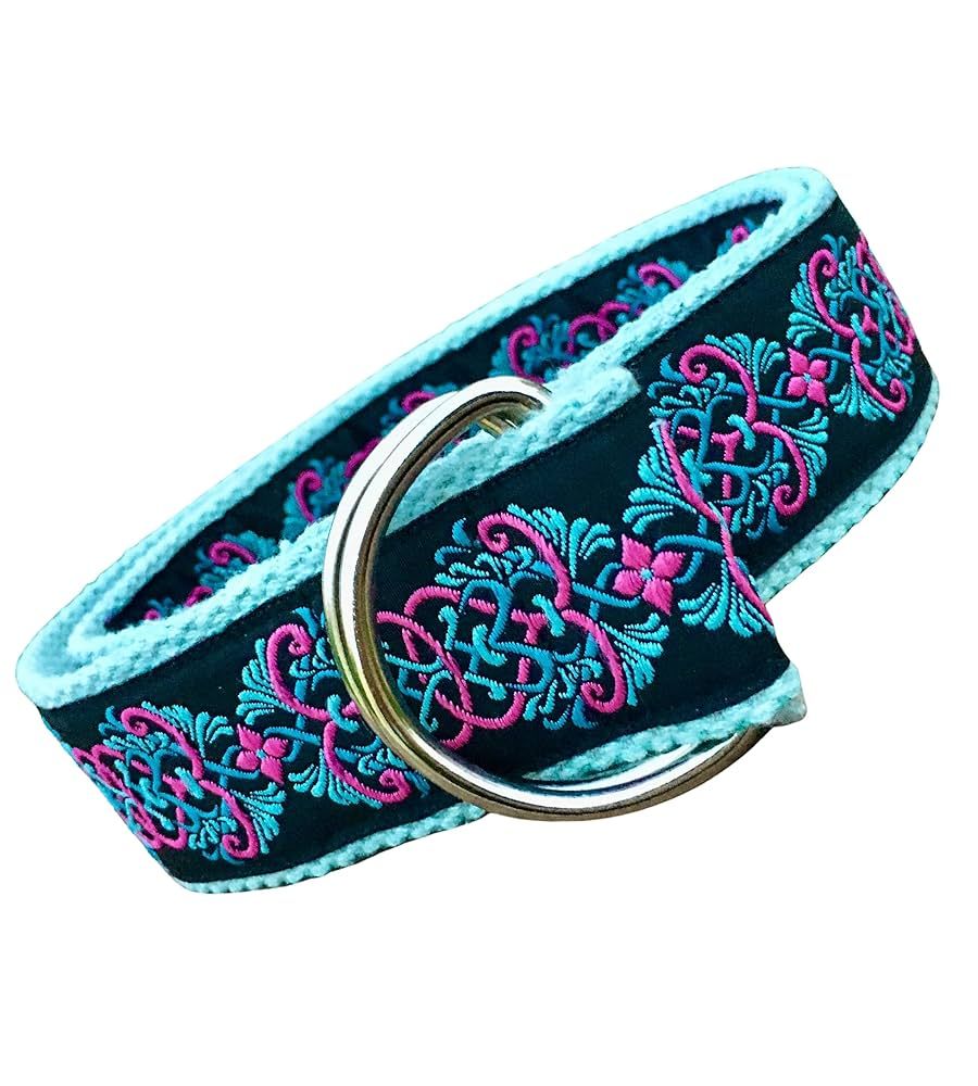Light Turquoise Pink Black Ribbon Hanmade Belt, For Women Jacquard Ribbon Summer Belt, With Nicke... | Amazon (US)