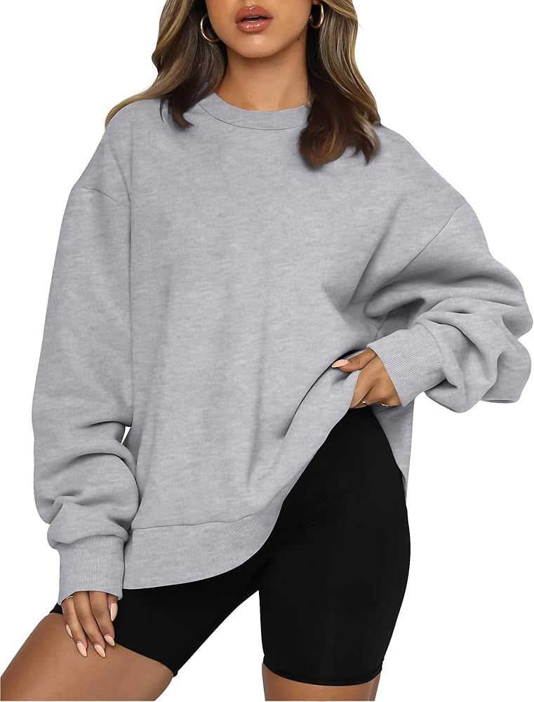 VNIRA Oversized Sweatshirt for Women Fleece Long Sleeve Crewneck Casual Pullover Hoodie Tops Fall... | Amazon (US)