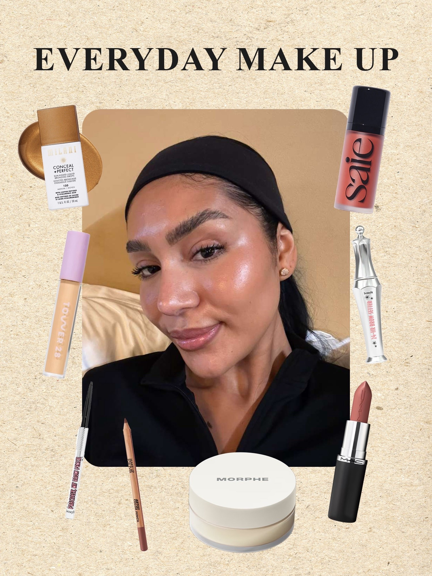 My color: 
Liquid bronze 110 light 
Sale blush: spicy
Tower concealer LBC
Mac lipstick: blankety
Lip stick: anywhere caffeine