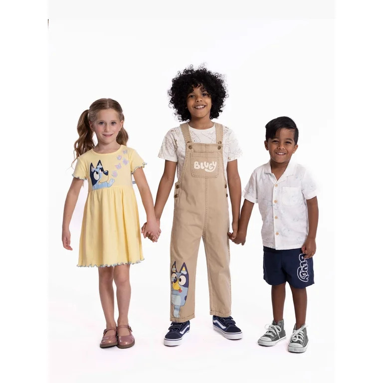 Bluey Toddler Boys Short Sleeve T-Shirt and Overalls Set, 2-Piece, Sizes 2T-5T | Walmart (US)
