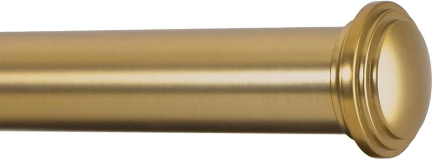 Ivilon Window Curtain Rod Decorative End Cap Design, 1 Inch Rod, 72 to 144 Inch. Warm Gold | Amazon (US)