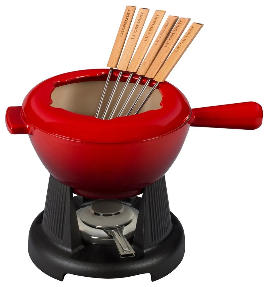 Fondue com 8 Peças em Ferro Fundido Le Creuset Vermelho - Spicy | Um mundo de gastronomia | Spicy (BR)