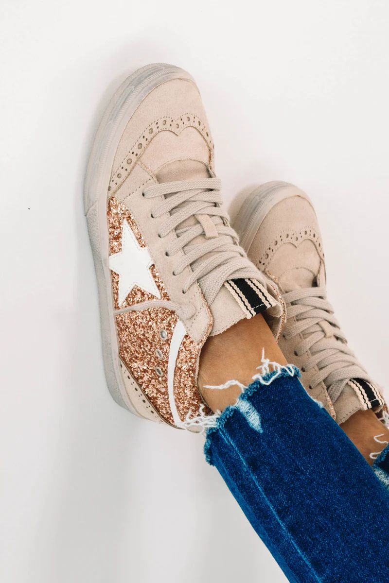 Rina Mid Sneakers - Rose Gold | The Impeccable Pig