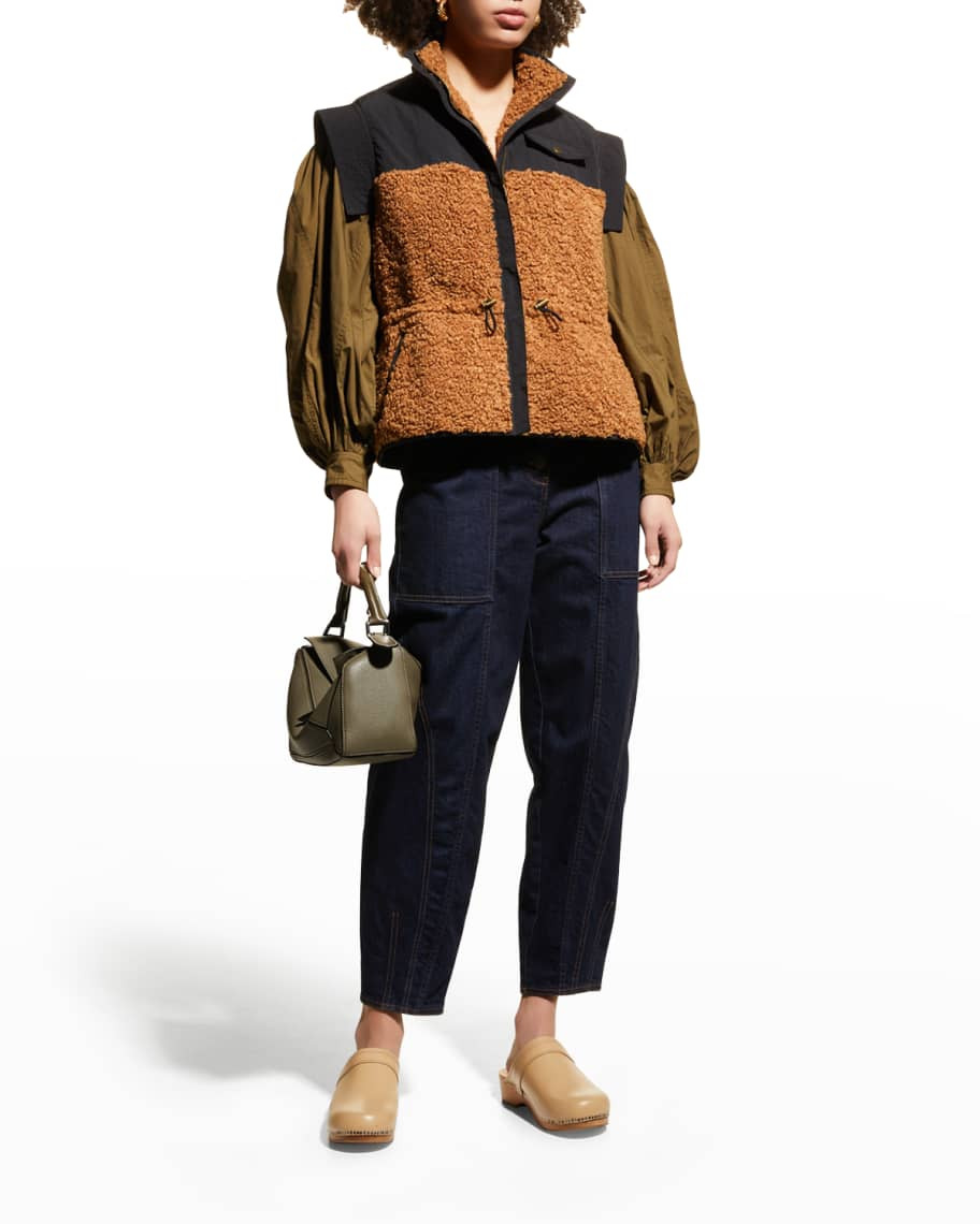 Ulla Johnson Tariet Rip Stop Fleece Drawstring Vest | Neiman Marcus