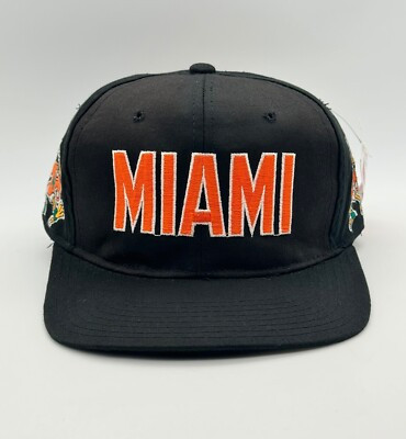 Miami Hurricanes Vintage Script Blockhead NCAA FL Snapback Sports Hat Cap  | eBay | eBay US