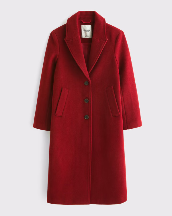 Wool-Blend Tailored Topcoat | Abercrombie & Fitch (US)