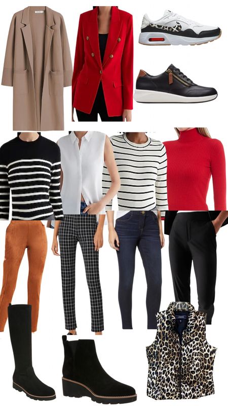 Robin’s Italy Wardrobe 
Black and white red and camel fall in winter European packing list, striped shirt, turtleneck, sweater, suede leggings, athletic pants with wisdom, jeans, leather dressy, sneakers, Nikes coatigan sweater, cardigan


#LTKstyletip #LTKover40 #LTKSpringSale