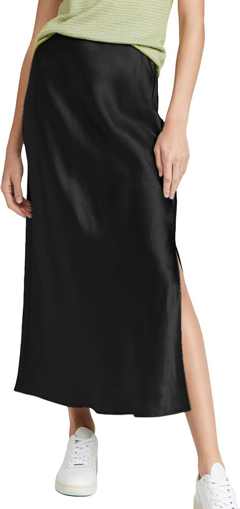 ATHX Women's Satin Long Skirt Dressy 2024 Summer High Waisted Silk A Line Split Elegant Maxi Skir... | Amazon (US)