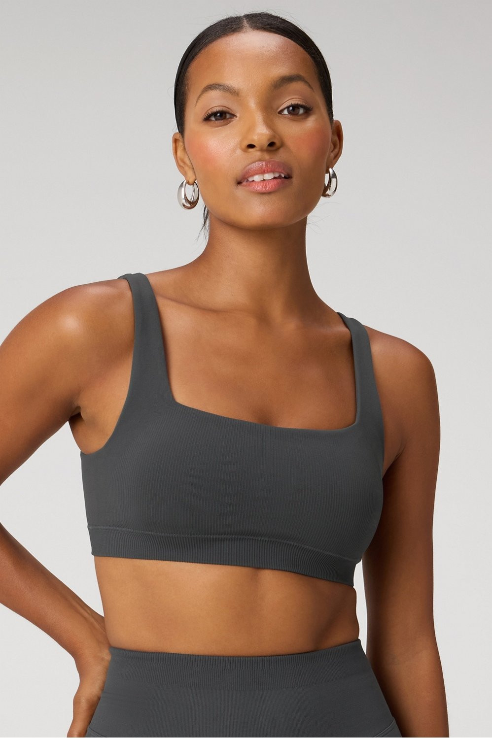Sleek Seamless Square Neck Low Impact Bra | Fabletics