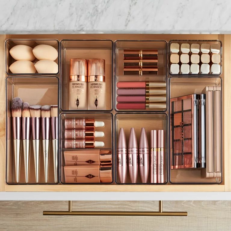 The Home Edit 8-Piece Clear Plastic Beauty Drawer Edit Storage System | Walmart (US)