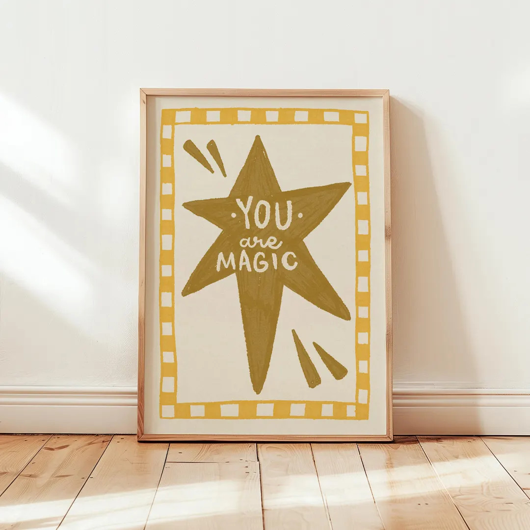 You Are Magic Art Print – Hand-drawn Nursery & Bedroom Wall Art - Etsy | Etsy (US)