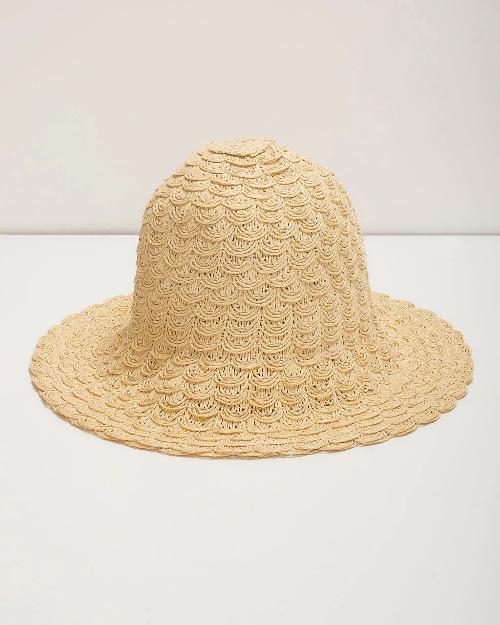 Lighthouse Scallop Edge Straw Bucket Hat | VICI Collection