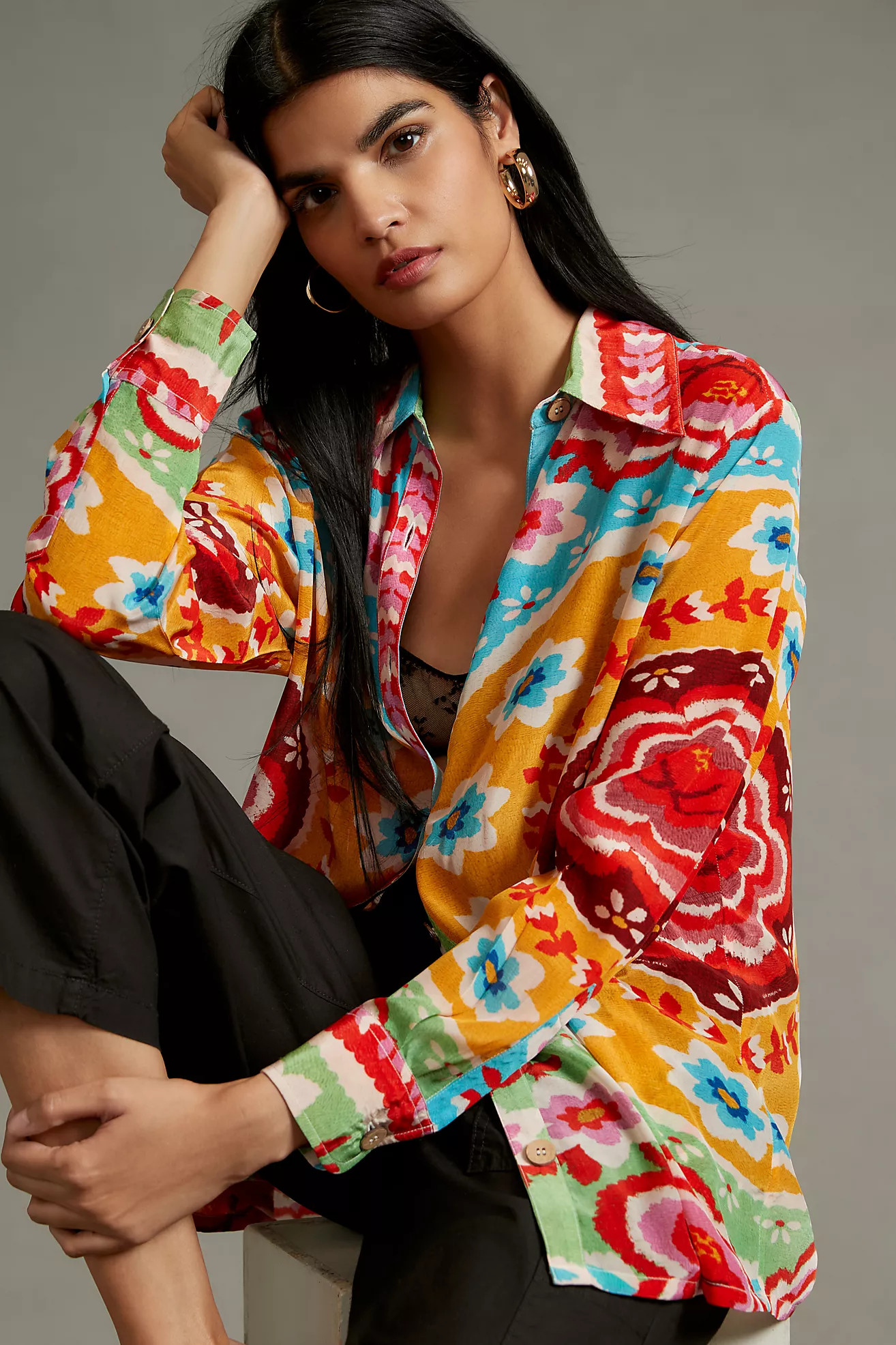 Farm Rio Classic Buttondown Shirt | Anthropologie (US)