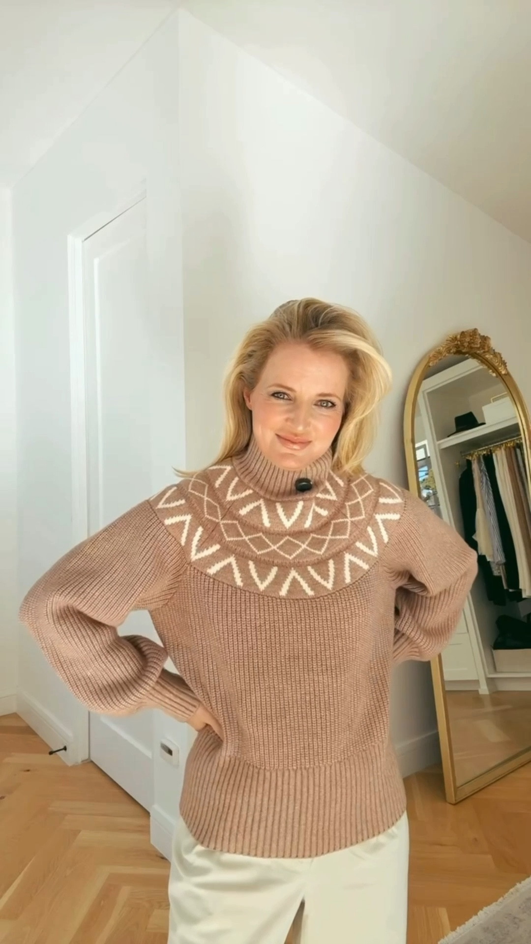 Love this sweater! I would size down; I have it in xs. 
