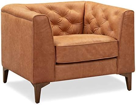 Poly and Bark Essex Lounge Chair in Full-Grain Pure-Aniline Italian Tanned Leather in Cognac Tan | Amazon (US)
