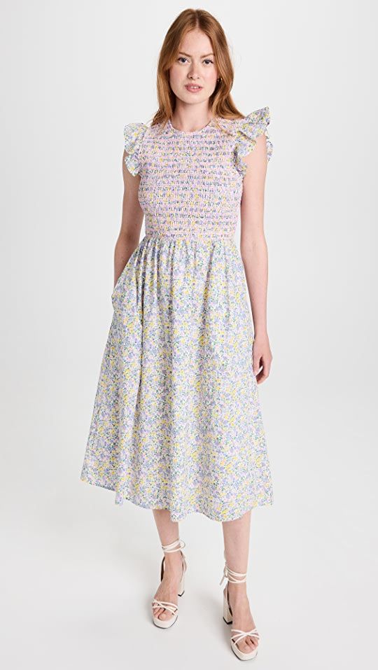 Floral Smocked Midi Dress | Shopbop